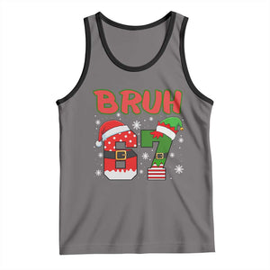 67 Christmas Tank Top Six Seven Bruh Funny Boys Kids Meme Pajamas Gen Alpha Slang TS10 Deep Heather Black Print Your Wear
