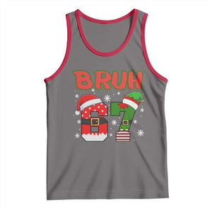 67 Christmas Tank Top Six Seven Bruh Funny Boys Kids Meme Pajamas Gen Alpha Slang TS10 Deep Heather Red Print Your Wear