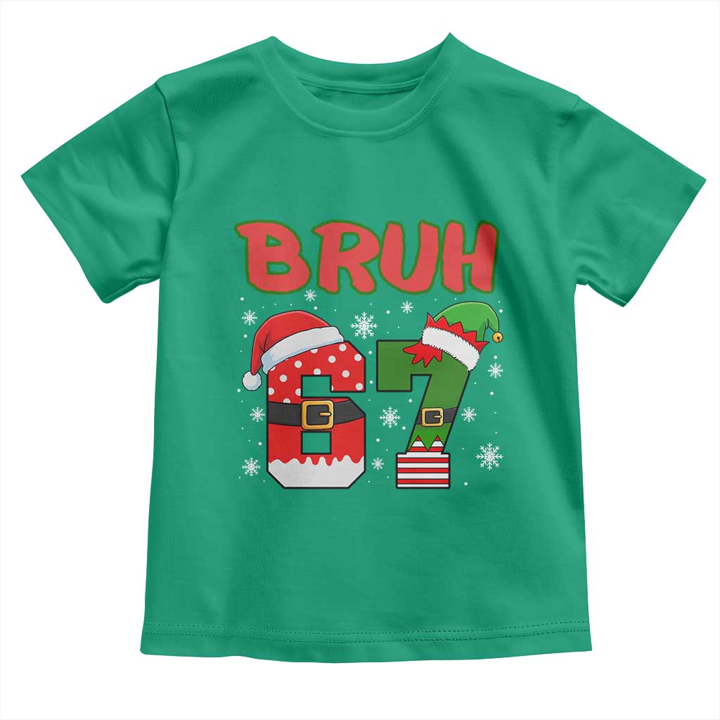 67 Christmas Toddler T Shirt Six Seven Bruh Funny Boys Kids Meme Pajamas Gen Alpha Slang TS10 Irish Green Print Your Wear