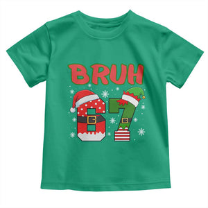 67 Christmas Toddler T Shirt Six Seven Bruh Funny Boys Kids Meme Pajamas Gen Alpha Slang TS10 Irish Green Print Your Wear