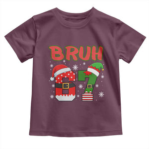 67 Christmas Toddler T Shirt Six Seven Bruh Funny Boys Kids Meme Pajamas Gen Alpha Slang TS10 Maroon Print Your Wear