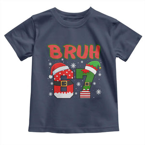 67 Christmas Toddler T Shirt Six Seven Bruh Funny Boys Kids Meme Pajamas Gen Alpha Slang TS10 Navy Print Your Wear