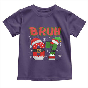 67 Christmas Toddler T Shirt Six Seven Bruh Funny Boys Kids Meme Pajamas Gen Alpha Slang TS10 Purple Print Your Wear