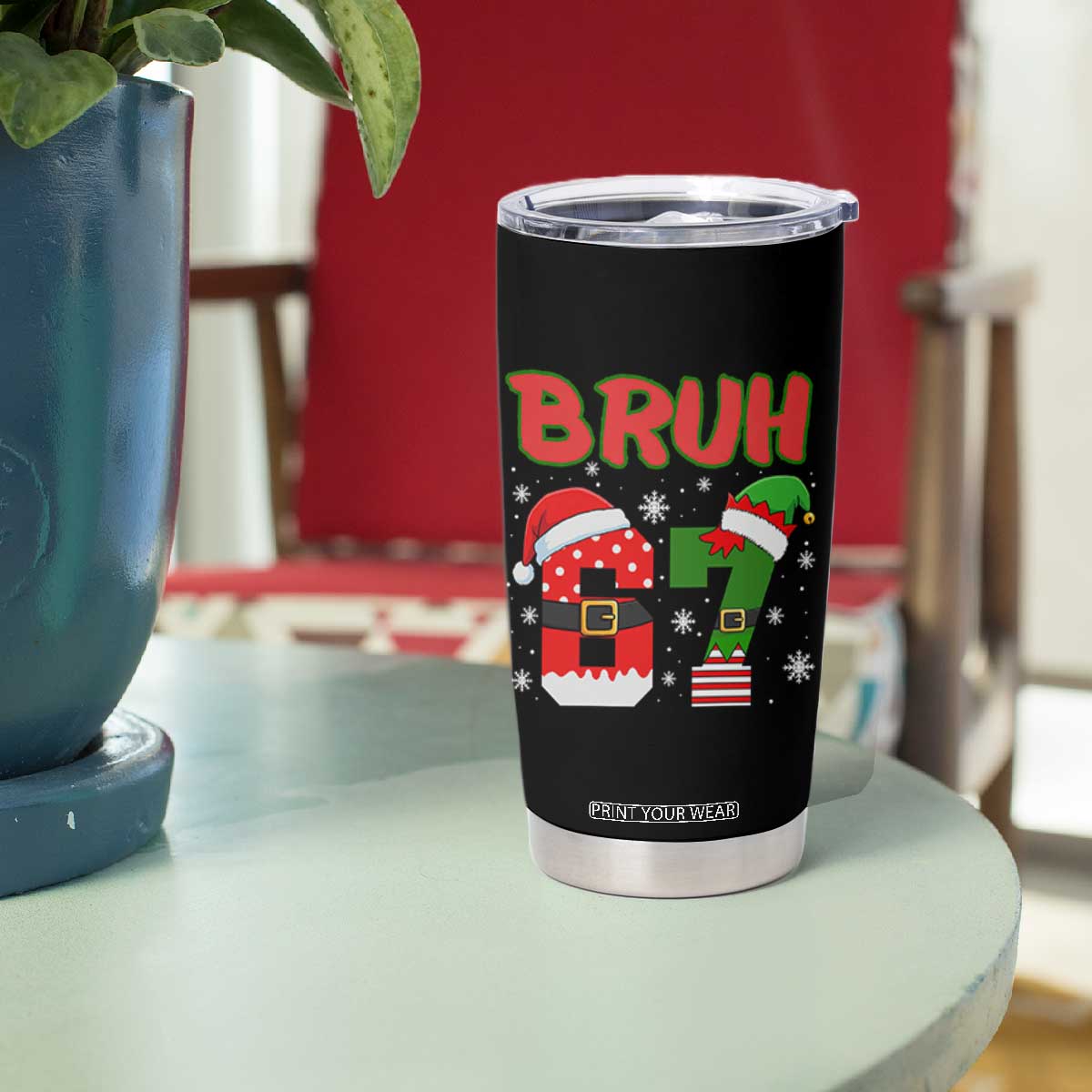 67 Christmas Tumbler Cup Six Seven Bruh Funny Boys Kids Meme Pajamas Gen Alpha Slang TS10 Print Your Wear