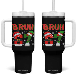 67 Christmas Tumbler With Handle Six Seven Bruh Funny Boys Kids Meme Pajamas Gen Alpha Slang TS10 One Size: 40 oz Black Print Your Wear