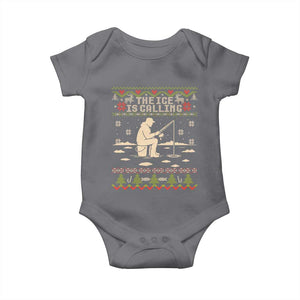 Funny Christmas Ice Fishing Baby Onesie Merry Fishmas Fish Fishing Ugly Xmas TS10 Charcoal Print Your Wear