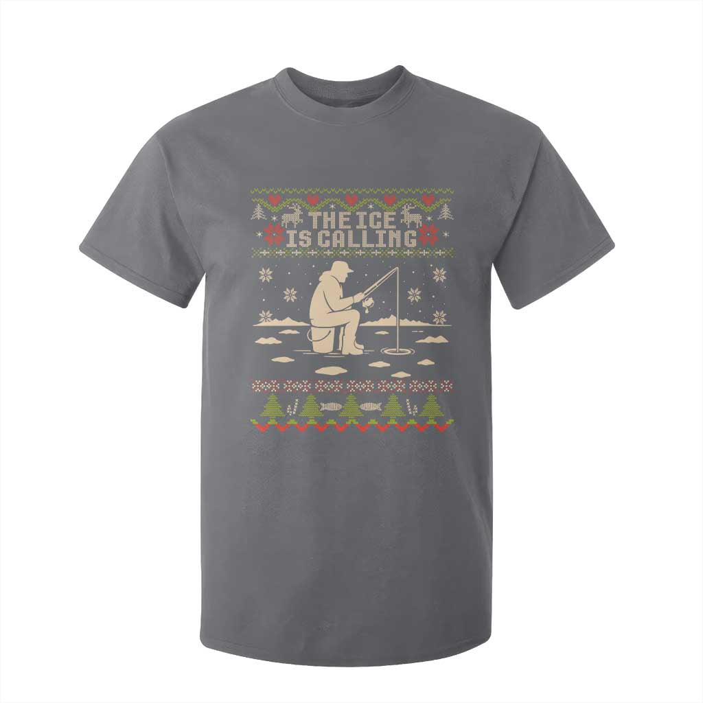 Funny Christmas Ice Fishing T Shirt For Kid Merry Fishmas Fish Fishing Ugly Xmas TS10 Charcoal Print Your Wear