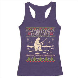 Funny Christmas Ice Fishing Racerback Tank Top Merry Fishmas Fish Fishing Ugly Xmas TS10 Purple Print Your Wear