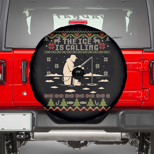 Funny Christmas Ice Fishing Spare Tire Cover Merry Fishmas Fish Fishing Ugly Xmas TS10 Black Print Your Wear