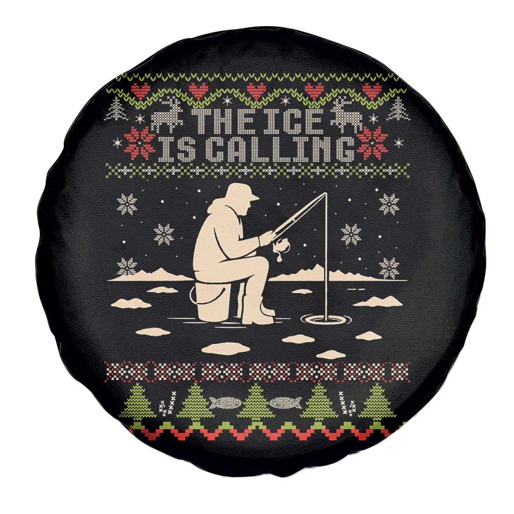 Funny Christmas Ice Fishing Spare Tire Cover Merry Fishmas Fish Fishing Ugly Xmas TS10 Print Your Wear