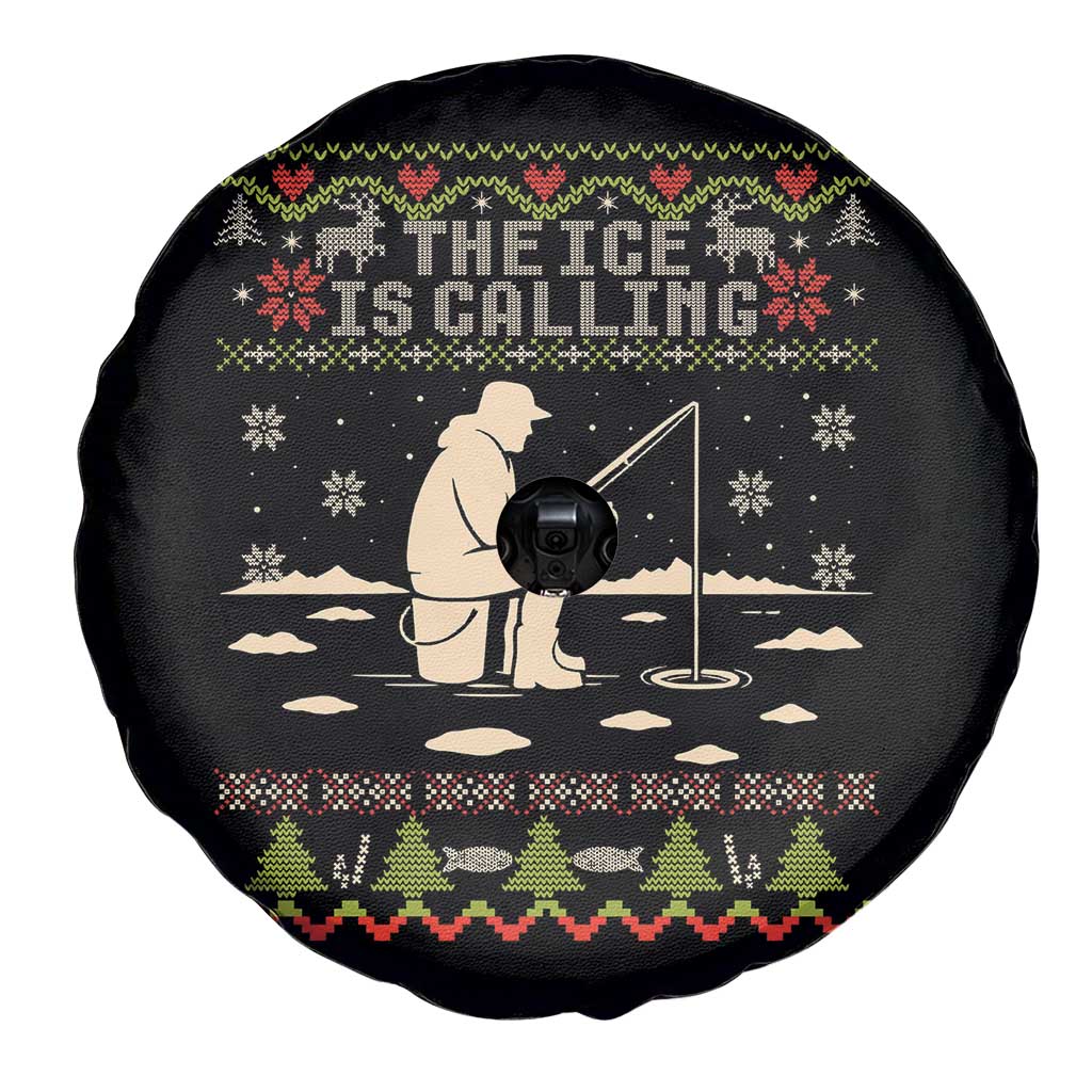 Funny Christmas Ice Fishing Spare Tire Cover Merry Fishmas Fish Fishing Ugly Xmas TS10 Print Your Wear