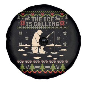 Funny Christmas Ice Fishing Spare Tire Cover Merry Fishmas Fish Fishing Ugly Xmas TS10 Print Your Wear