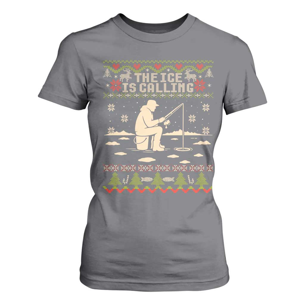 Funny Christmas Ice Fishing T Shirt For Women Merry Fishmas Fish Fishing Ugly Xmas TS10 Charcoal Print Your Wear