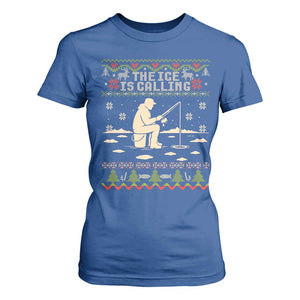 Funny Christmas Ice Fishing T Shirt For Women Merry Fishmas Fish Fishing Ugly Xmas TS10 Royal Blue Print Your Wear
