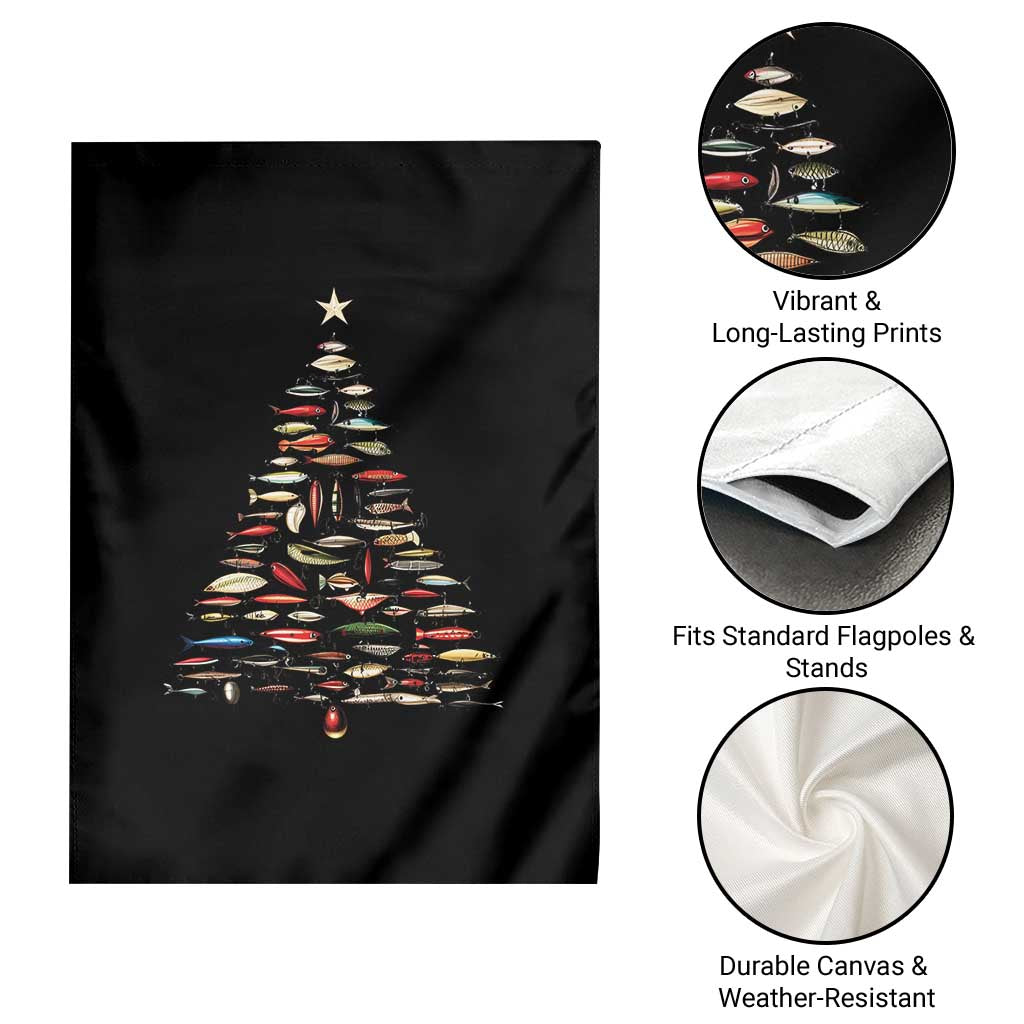 Fishing Lure Christmas Tree Garden Flag Retro Fisherman Xmas Fish Fly TS10 Print Your Wear
