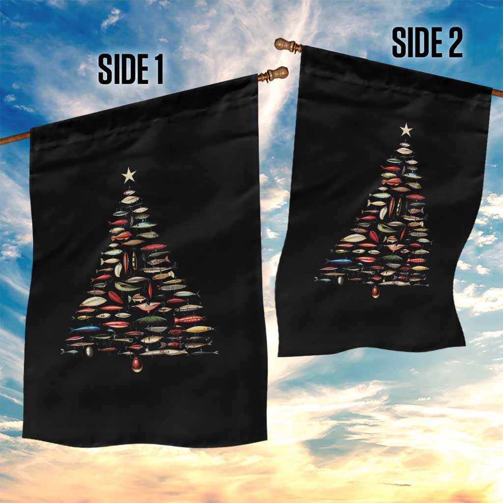 Fishing Lure Christmas Tree Garden Flag Retro Fisherman Xmas Fish Fly TS10 Print Your Wear