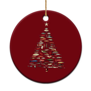 Fishing Lure Christmas Tree Ceramic Ornament Retro Fisherman Xmas Fish Fly TS10 1pc Red Print Your Wear
