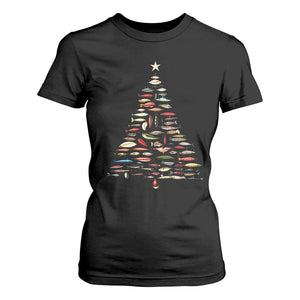 Fishing Lure Christmas Tree T Shirt For Women Retro Fisherman Xmas Fish Fly TS10 Black Print Your Wear