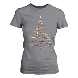 Fishing Lure Christmas Tree T Shirt For Women Retro Fisherman Xmas Fish Fly TS10 Charcoal Print Your Wear