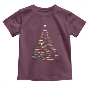 Fishing Lure Christmas Tree Toddler T Shirt Retro Fisherman Xmas Fish Fly TS10 Maroon Print Your Wear