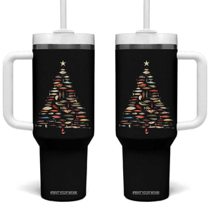 Fishing Lure Christmas Tree Tumbler With Handle Retro Fisherman Xmas Fish Fly TS10 One Size: 40 oz Black Print Your Wear