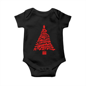 Funny Guns Christmas Baby Onesie 2nd Amendment Xmas Tree Gun Lovers TS10 Black Print Your Wear