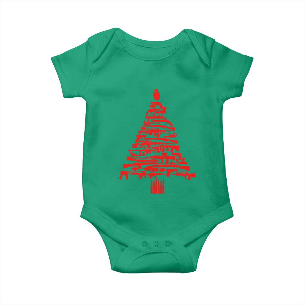 Funny Guns Christmas Baby Onesie 2nd Amendment Xmas Tree Gun Lovers TS10 Irish Green Print Your Wear