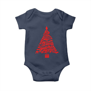 Funny Guns Christmas Baby Onesie 2nd Amendment Xmas Tree Gun Lovers TS10 Navy Print Your Wear