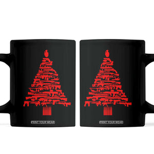 Funny Guns Christmas Coffee Mug 2nd Amendment Xmas Tree Gun Lovers TS10 Black Print Your Wear