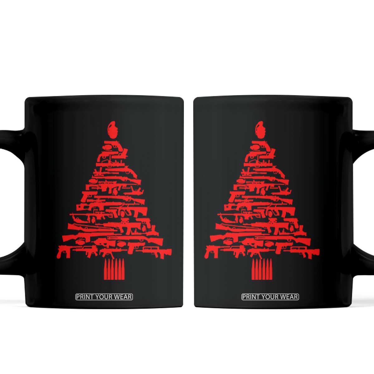 Funny Guns Christmas Coffee Mug 2nd Amendment Xmas Tree Gun Lovers TS10 Black Print Your Wear