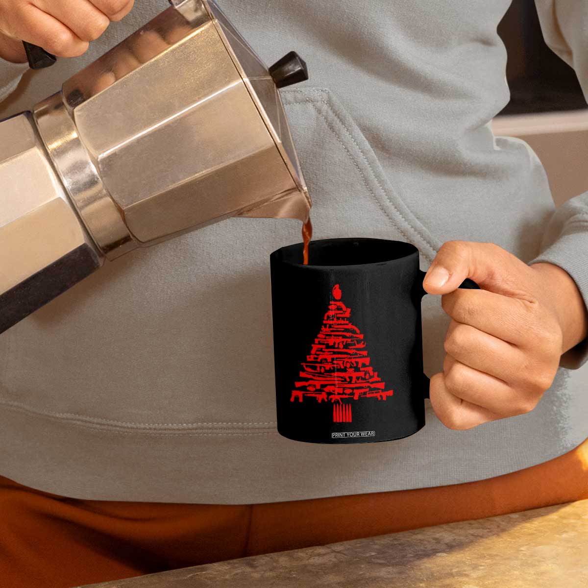 Funny Guns Christmas Coffee Mug 2nd Amendment Xmas Tree Gun Lovers TS10 Print Your Wear