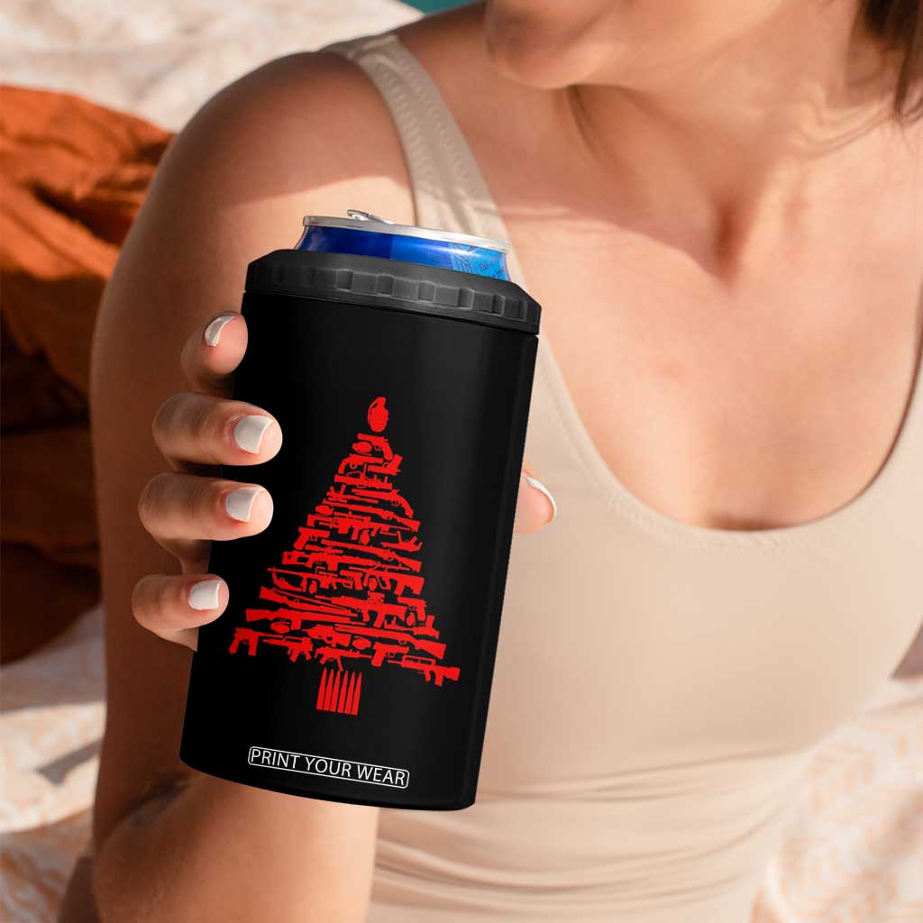 Funny Guns Christmas 4 in 1 Can Cooler Tumbler 2nd Amendment Xmas Tree Gun Lovers TS10 Print Your Wear