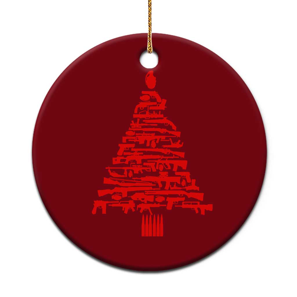 Funny Guns Christmas Ceramic Ornament 2nd Amendment Xmas Tree Gun Lovers TS10 1pc Red Print Your Wear