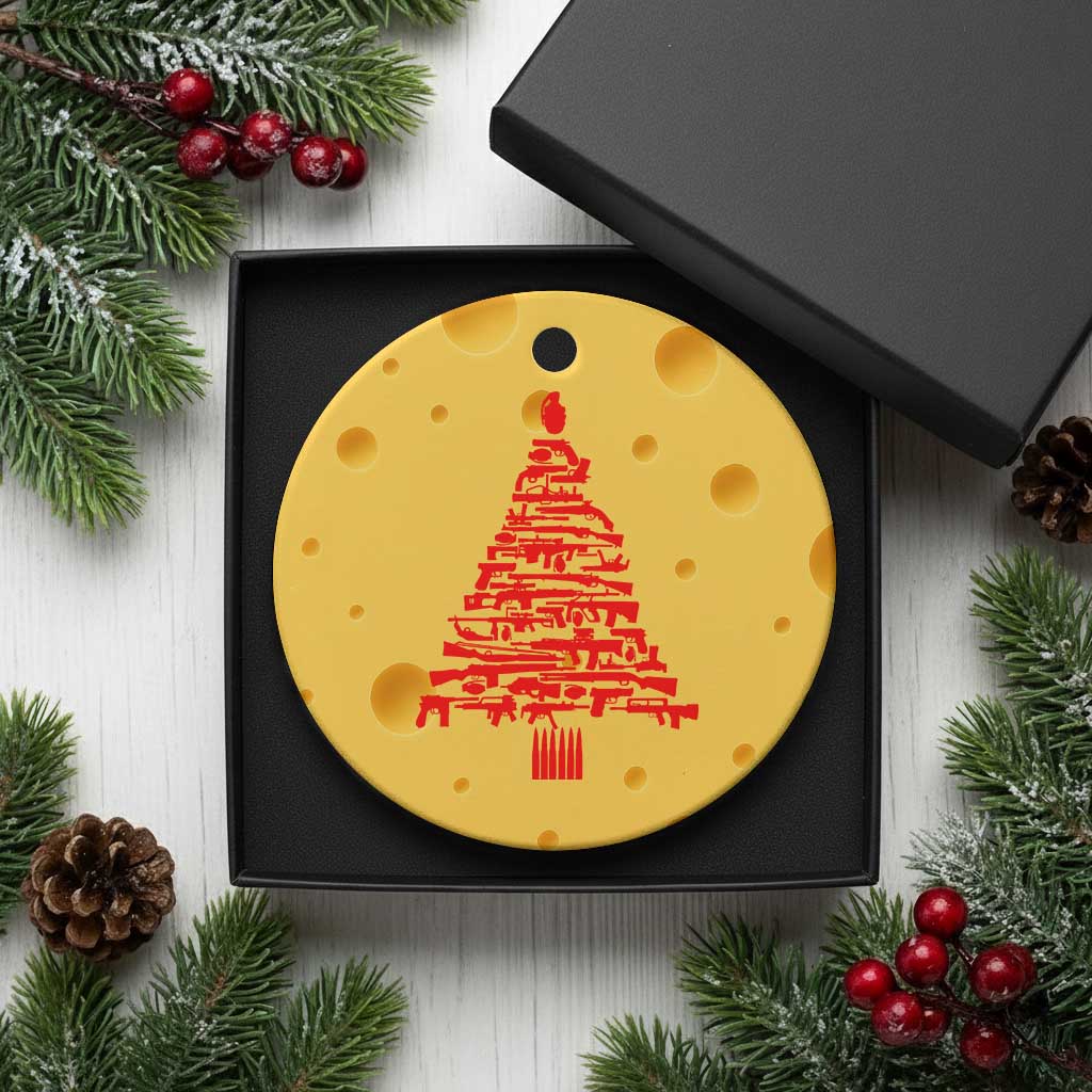 Funny Guns Christmas Ceramic Ornament 2nd Amendment Xmas Tree Gun Lovers TS10 1pc Yellow Cheese Print Your Wear