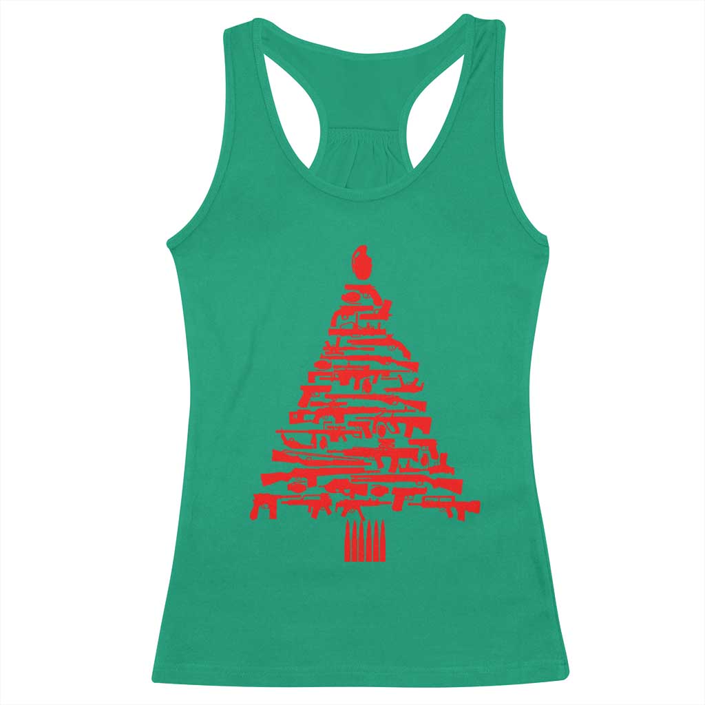 Funny Guns Christmas Racerback Tank Top 2nd Amendment Xmas Tree Gun Lovers TS10 Irish Green Print Your Wear