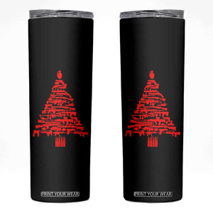 Funny Guns Christmas Skinny Tumbler 2nd Amendment Xmas Tree Gun Lovers TS10 Black Print Your Wear