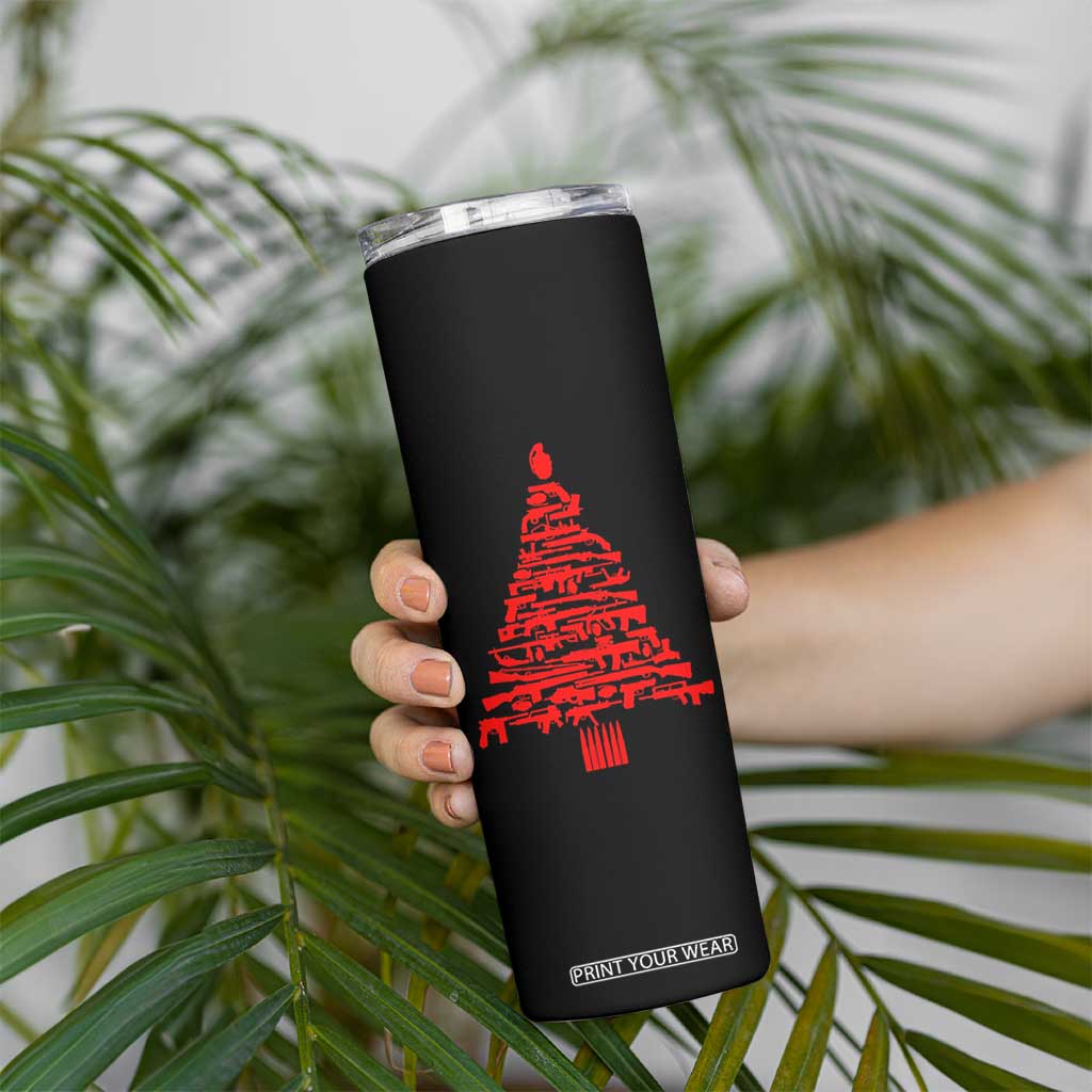 Funny Guns Christmas Skinny Tumbler 2nd Amendment Xmas Tree Gun Lovers TS10 Print Your Wear