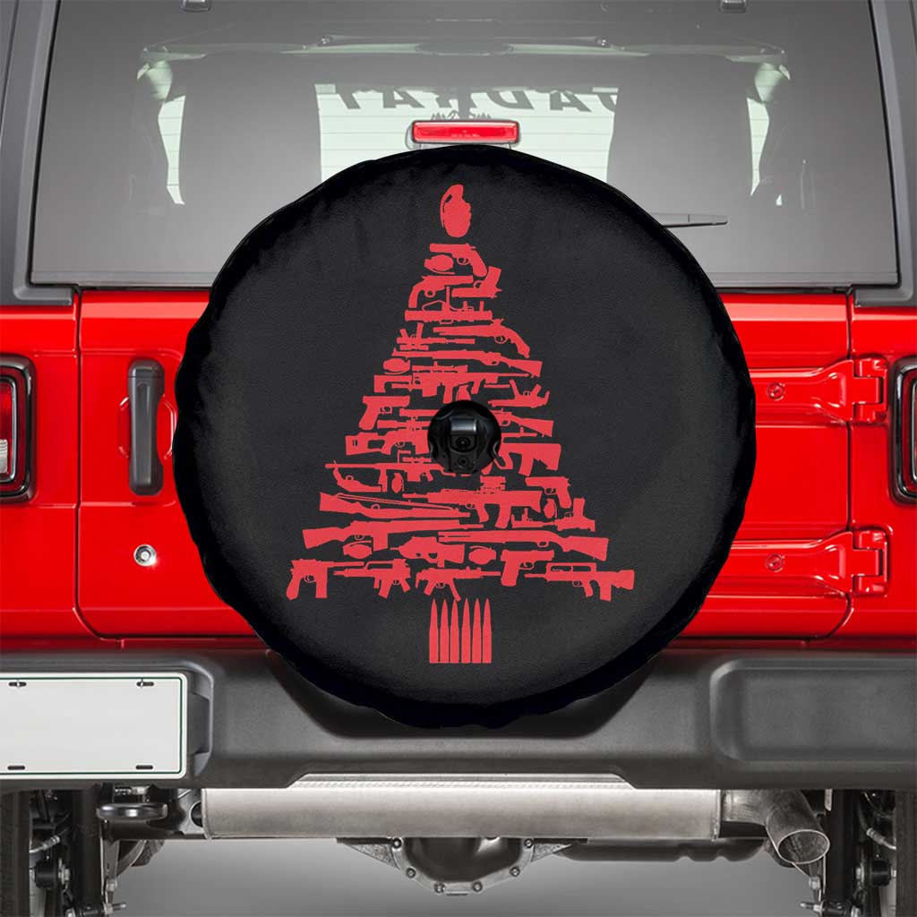 Funny Guns Christmas Spare Tire Cover 2nd Amendment Xmas Tree Gun Lovers TS10 Black Print Your Wear