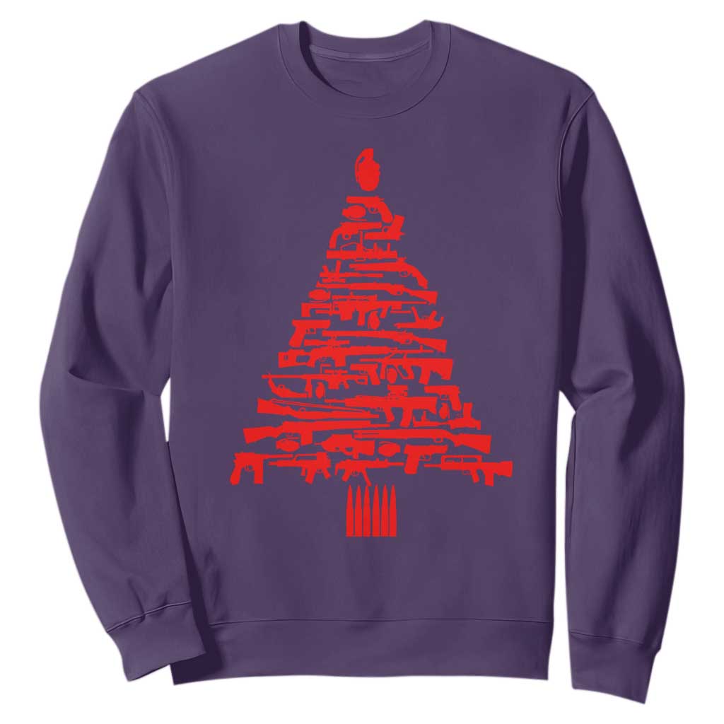 Funny Guns Christmas Sweatshirt 2nd Amendment Xmas Tree Gun Lovers TS10 Purple Print Your Wear
