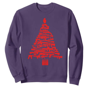 Funny Guns Christmas Sweatshirt 2nd Amendment Xmas Tree Gun Lovers TS10 Purple Print Your Wear