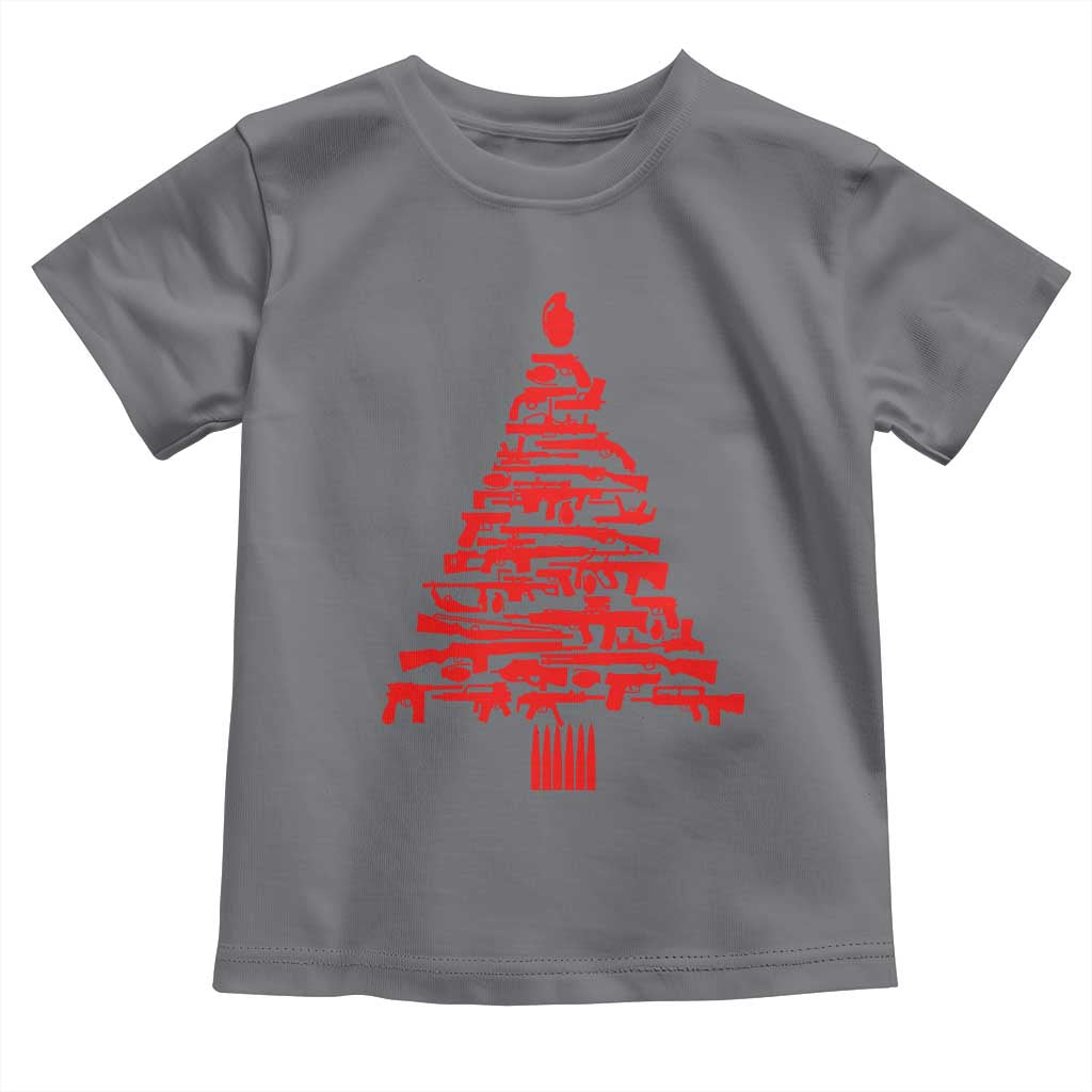 Funny Guns Christmas Toddler T Shirt 2nd Amendment Xmas Tree Gun Lovers TS10 Charcoal Print Your Wear