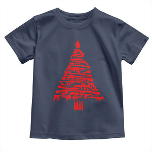 Funny Guns Christmas Toddler T Shirt 2nd Amendment Xmas Tree Gun Lovers TS10 Navy Print Your Wear