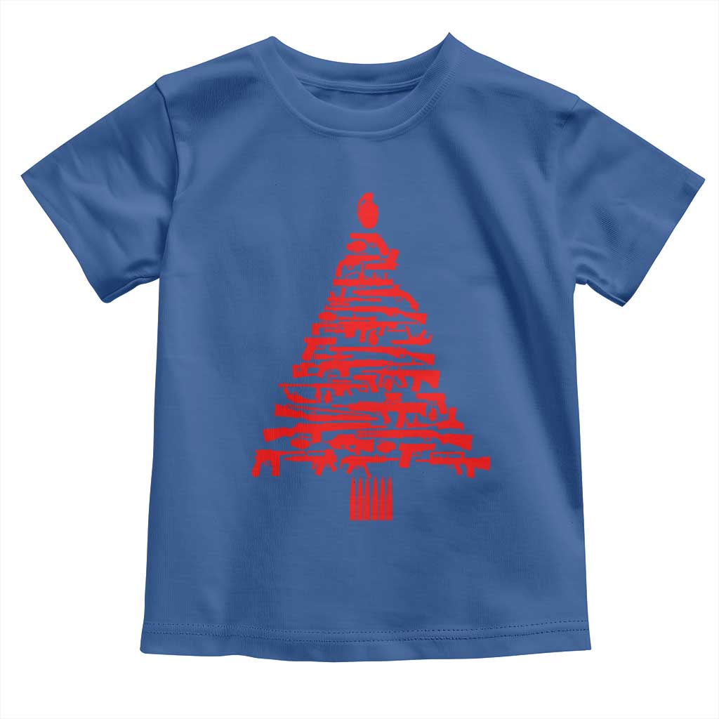 Funny Guns Christmas Toddler T Shirt 2nd Amendment Xmas Tree Gun Lovers TS10 Royal Blue Print Your Wear