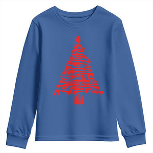 Funny Guns Christmas Youth Sweatshirt 2nd Amendment Xmas Tree Gun Lovers TS10 Royal Blue Print Your Wear