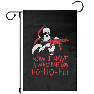 Now I Have A Machine Gun Garden Flag Funny Retro Christmas 90s Movie Santa Gun Lovers TS10 Black Print Your Wear