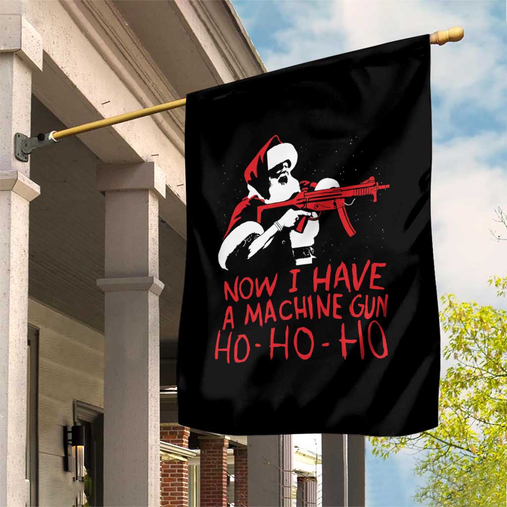 Now I Have A Machine Gun Garden Flag Funny Retro Christmas 90s Movie Santa Gun Lovers TS10 Print Your Wear