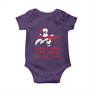 Now I Have A Machine Gun Baby Onesie Funny Retro Christmas 90s Movie Santa Gun Lovers TS10 Purple Print Your Wear