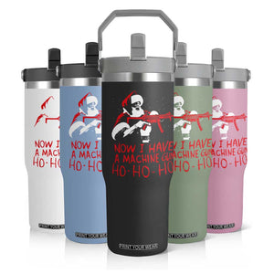Now I Have A Machine Gun Flip Straw Tumbler Funny Retro Christmas 90s Movie Santa Gun Lovers TS10 Print Your Wear