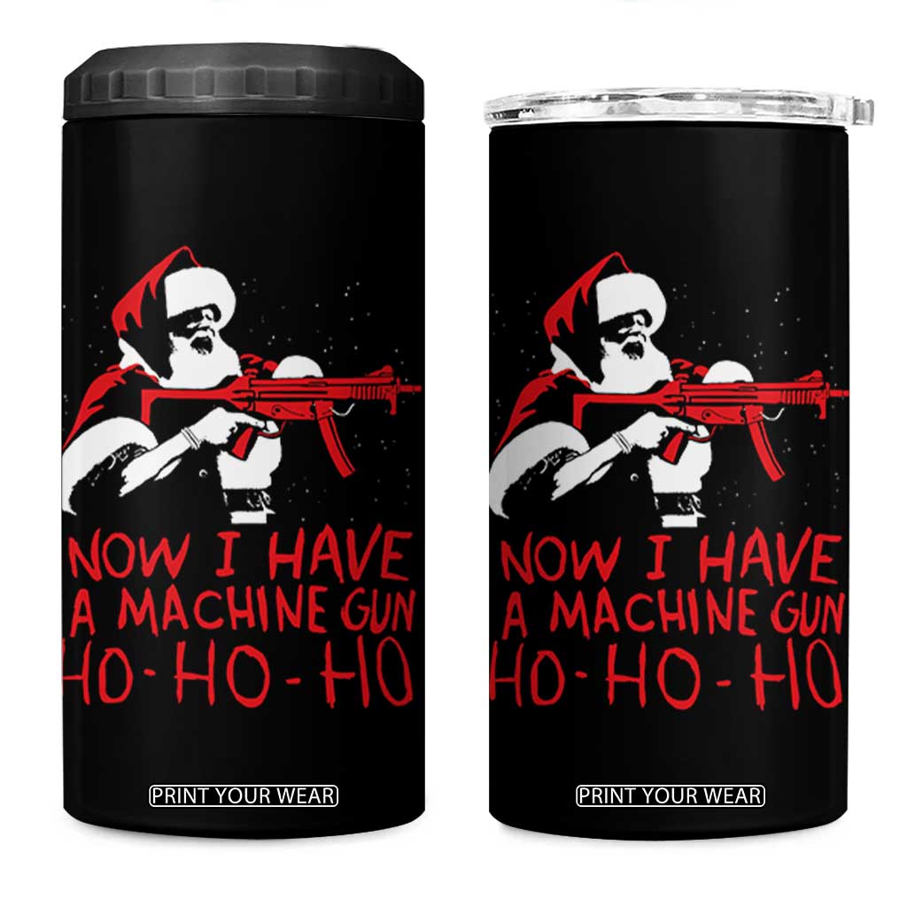 Now I Have A Machine Gun 4 in 1 Can Cooler Tumbler Funny Retro Christmas 90s Movie Santa Gun Lovers TS10 One Size: 16 oz Black Print Your Wear