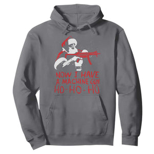 Now I Have A Machine Gun Hoodie Funny Retro Christmas 90s Movie Santa Gun Lovers TS10 Charcoal Print Your Wear
